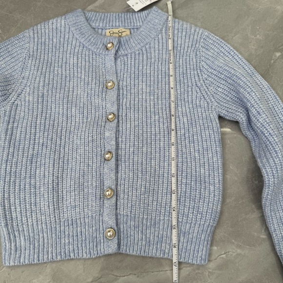 Women’s Jessica Simpson Faux Pearl Button Up Cardigan Knit Sweater Size XS - Picture 14 of 15